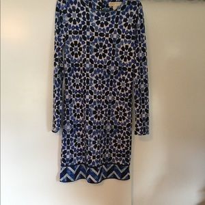 Michael Michael Kors Blue Print  Shift Dress